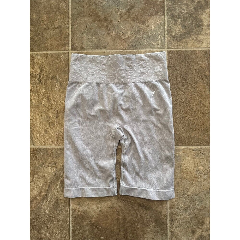 Gymshark Adapt Animal Seamless Cycling Shorts Butterfly Grey Size Medium